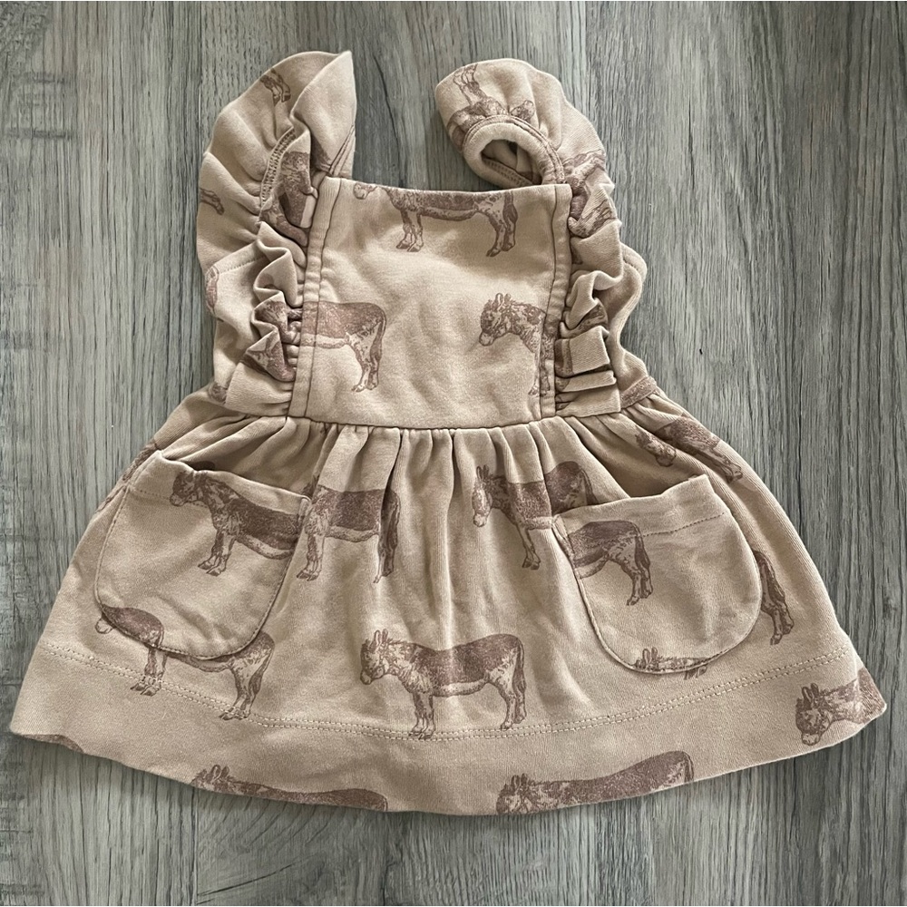 KQ ruffle front pinafore dress